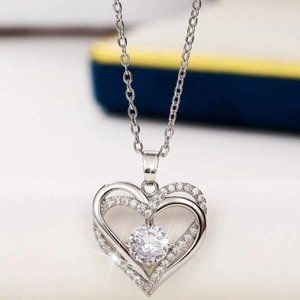 Cubic Zirconia Heart Pendant Necklace